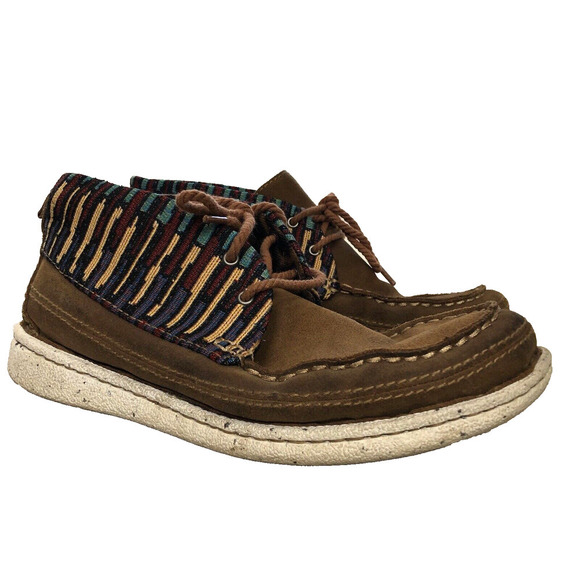 Justin Boots Womens 8.5 Breezy Dark Multicolor Southwestern Breezy Moc Toe - Picture 1 of 11